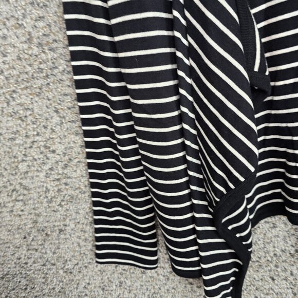 Talbots Cardigan Womens MP Petite Medium Black Striped Knit Open Front Ladies - Picture 3 of 7